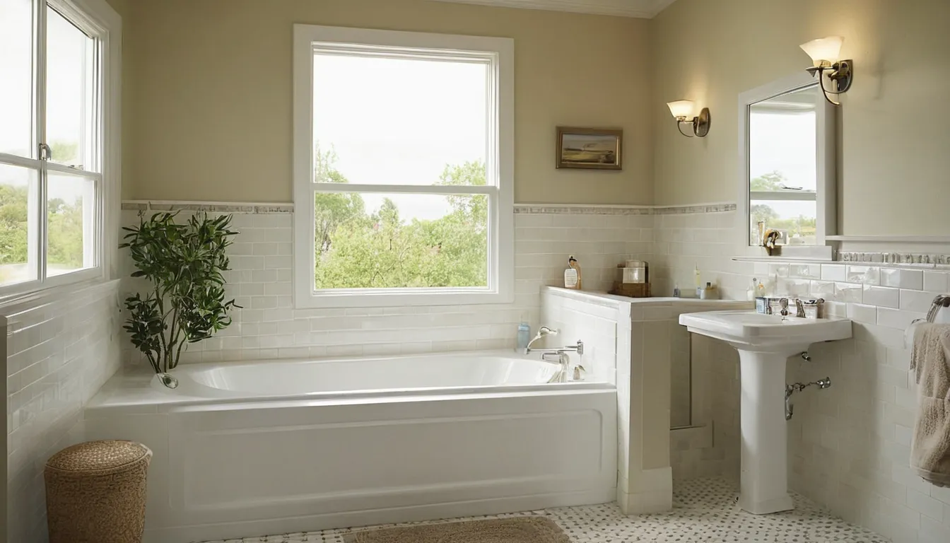 A friendly provider showing a homeowner a walk-in tub in a bathroom in Lovejoy
